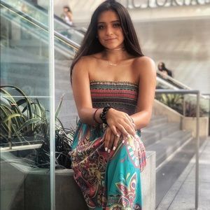 Maxi Sundress Scrunch and Fit and Flare Dress